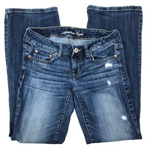 AE Favorite Boyfriend Distressed Jeans, Low Rise, Back Patch, 30.5" Inseam